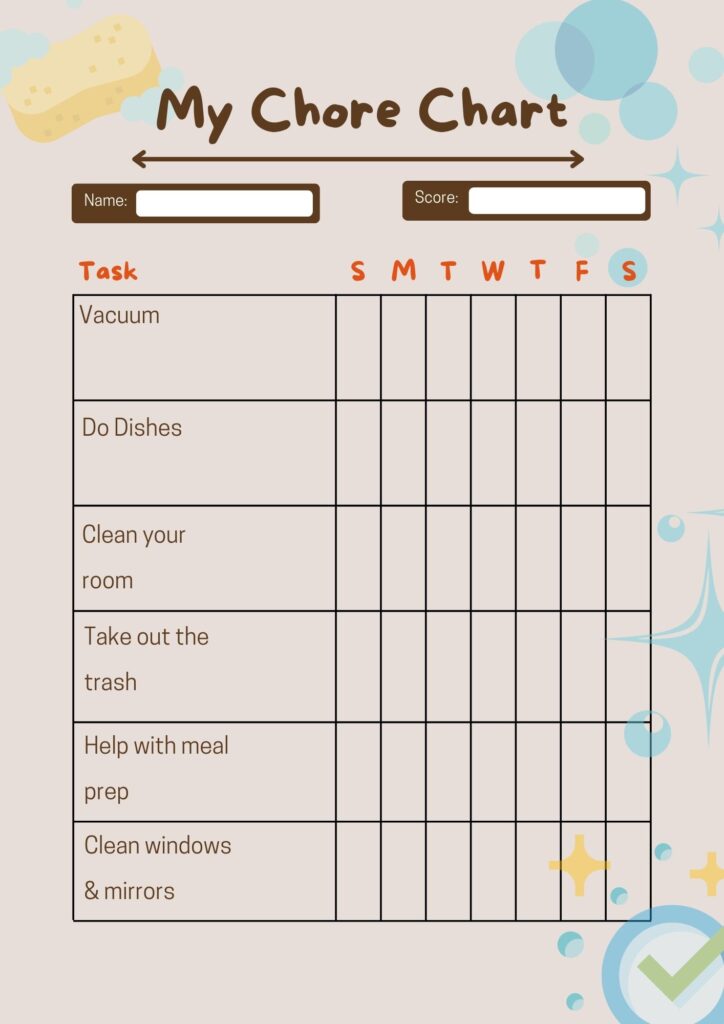 Elementary Chore Chart
